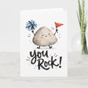 Carte de vœux d'encouragement Cute You Rock