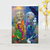 Carte de voeux d'enfant de Sun et "d'enfant de (Fleur jaune)