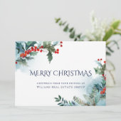 Carte de vœux d'entreprise à la gui de Noël à la h (Debout devant)