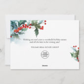 Carte de vœux d'entreprise à la gui de Noël à la h (Dos)