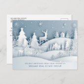 Carte de vœux d'entreprise découpée en papier de c (Devant / Derrière)