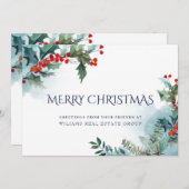 Carte de vœux d'entreprise Gui de Noël à Baies de  (Devant / Derrière)