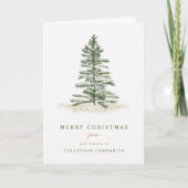 Carte de voeux d'entreprise Simple Evergreen Arbre (Devant)