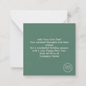 Carte de vœux d'entreprise Vert sauge pour les sai (Dos)