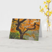 Carte de voeux d'érable japonais (Fleur jaune)