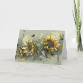 Carte de voeux des abeilles et des tournesols (Devant)