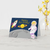 Carte de voeux des astronautes de l'espace extra-a (Fleur jaune)