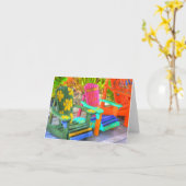 Carte de voeux des chaises tropicales (Fleur jaune)