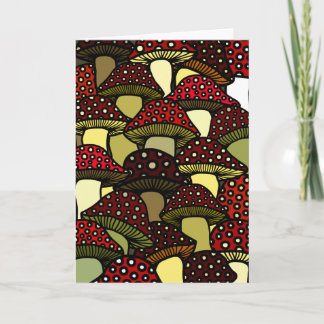 Carte de voeux des champignons rouges