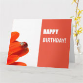 Carte de voeux des coccinelles orangées (Fleur jaune)