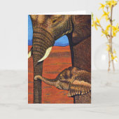 Carte de voeux des éléphants africains (Fleur jaune)