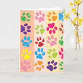 Carte de voeux des Empreintes de pattes (Fleur jaune)