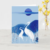 Carte de voeux des Grues blanches (Fleur jaune)