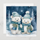 Carte de voeux des ours de Noël (Devant / Derrière)