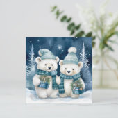 Carte de voeux des ours de Noël (Debout devant)