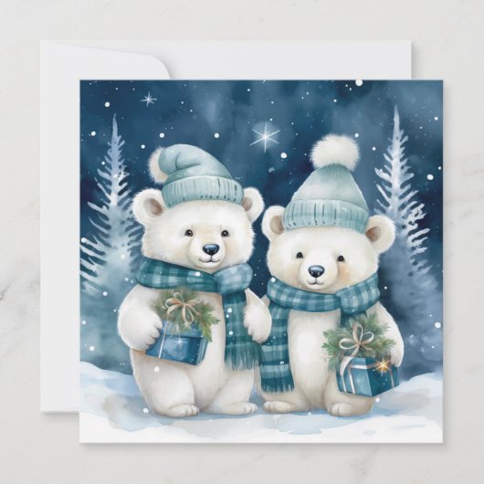 Carte de voeux des ours de Noël (Devant)