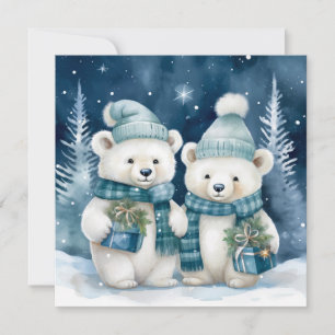 Carte de voeux des ours de Noël