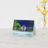 Carte de vœux des pélicans Citation d'amour (Fleur jaune)