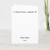 Carte de voeux d'escaliers de roche (Dos)