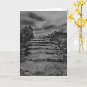 Carte de voeux d'escaliers de roche (Fleur jaune)