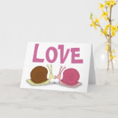 Carte de vœux d'escargots amoureux (Fleur jaune)