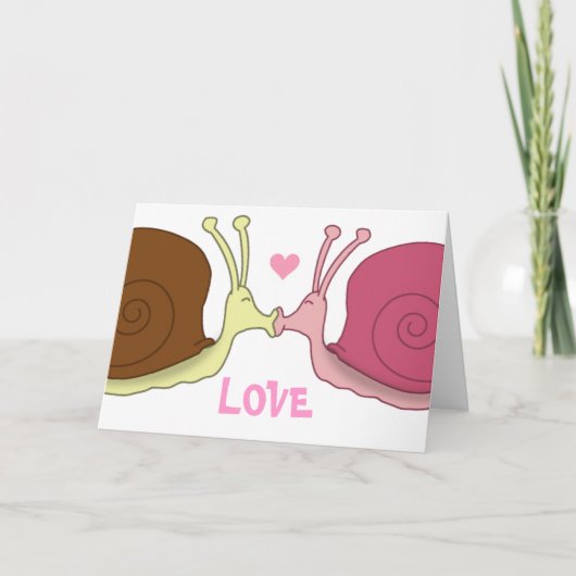 Carte de vœux d'escargots amoureux (Devant)