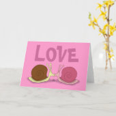 Carte de vœux d'escargots amoureux (Fleur jaune)