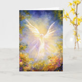 Carte de voeux descendante de beaux-arts d'ange (Fleur jaune)