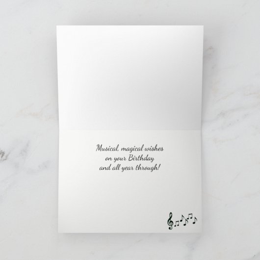 Carte de voeux Design Notes musicales blanches (Intérieur)