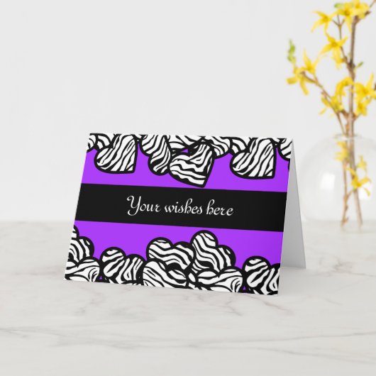 Carte de voeux design pour les coeurs Zebra (Fleur jaune)