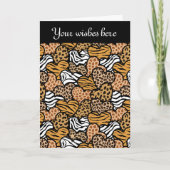 Carte de voeux design pour les coeurs Zebra (Devant)