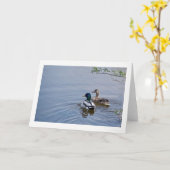 Carte de voeux d'étang de canard (Fleur jaune)