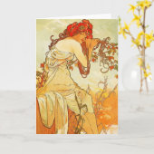 Carte de voeux d'été Alphonse Mucha (Fleur jaune)