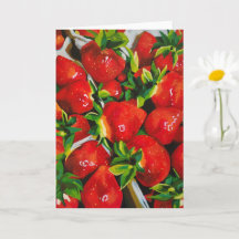 Carte de vœux d'été aux fraises