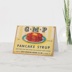 carte de voeux d'étiquette de sirop de crêpe de