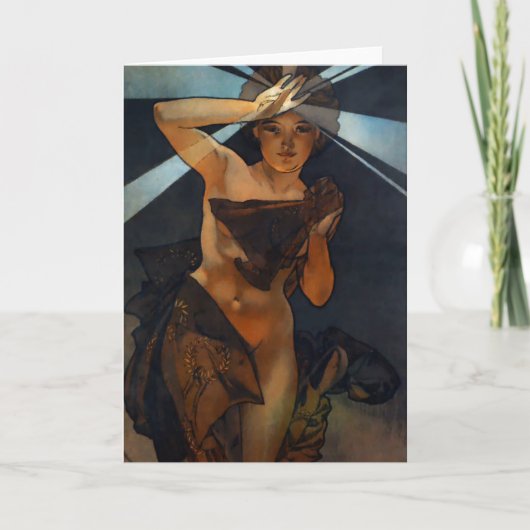 Carte de voeux d'étoile de matin d'Alphonse Mucha (Devant)