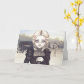 Carte de voeux "deuil noir" (Fleur jaune)