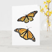 Carte de voeux deux monarques (Fleur jaune)