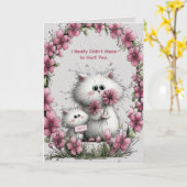 Carte de vœux d'excuse de chats très mignons (Fleur jaune)