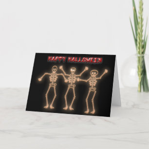 Carte de voeux d'Halloween avec crâne dansant