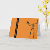 Carte de voeux d'Halloween avec crâne magique (Fleur jaune)