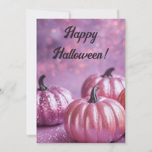 Carte de vœux d'Halloween Citrouilles Pailletées