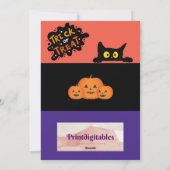 Carte de vœux d'Halloween, Création adorable pour  (Dos)