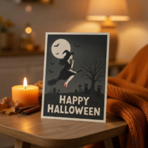 Carte de vœux d'Halloween de sorcière effrayante