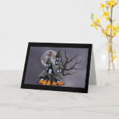 carte de vœux d'Halloween effrayante (Fleur jaune)