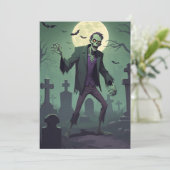 Carte de vœux d'Halloween – Élan de zombie (Debout devant)