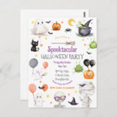 Carte de vœux d'Halloween pour enfants mignons (Devant / Derrière)