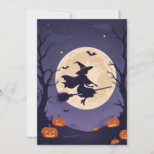 Carte de vœux d'Halloween - Sort de sorcière (Devant)