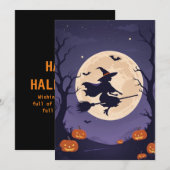Carte de vœux d'Halloween - Sort de sorcière (Devant / Derrière)