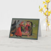 Carte de voeux d'Halloween victorienne (Fleur jaune)